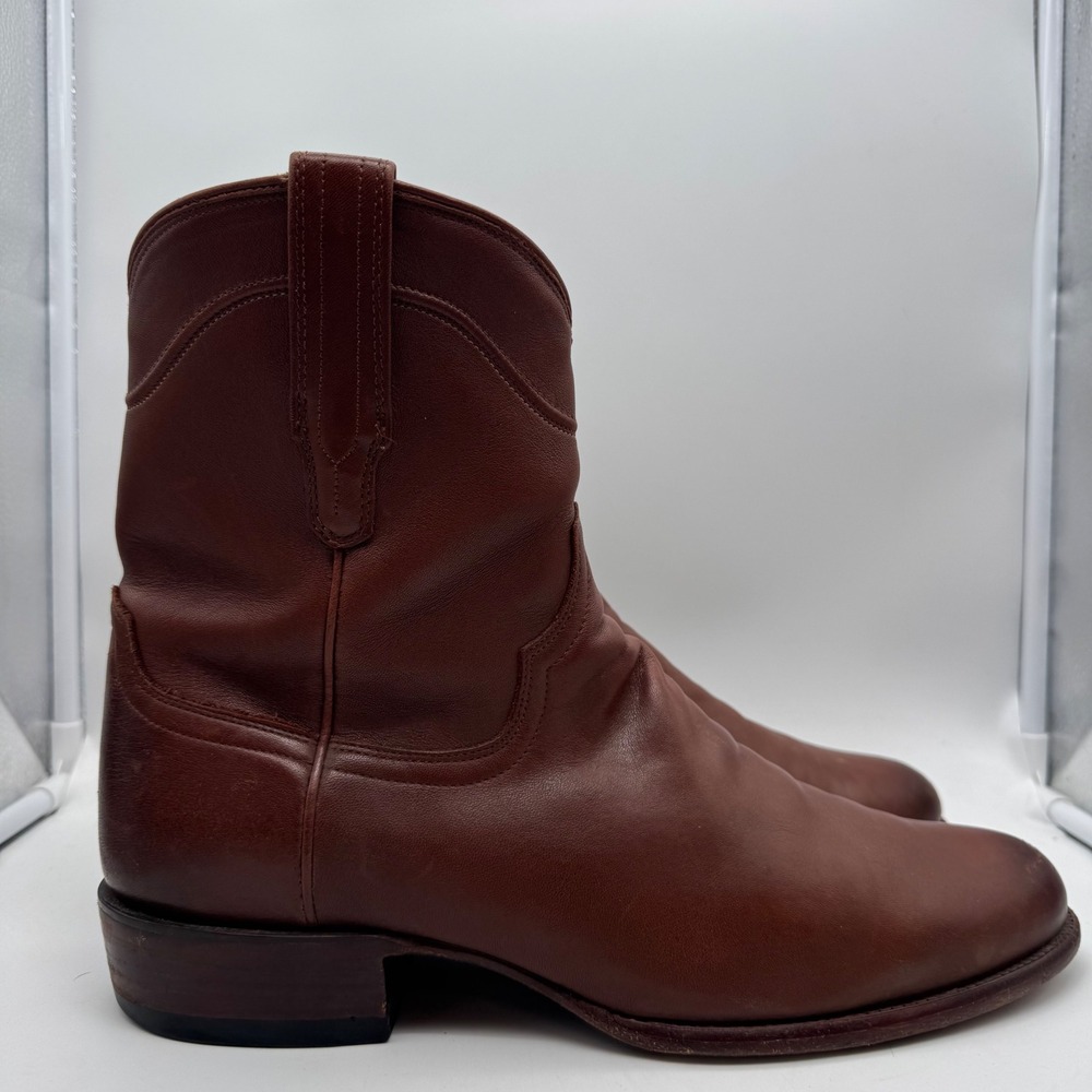 Tecovas The Dean Mens 13D Pecan Brown Calfskin Leather Zip Western Roper Boots